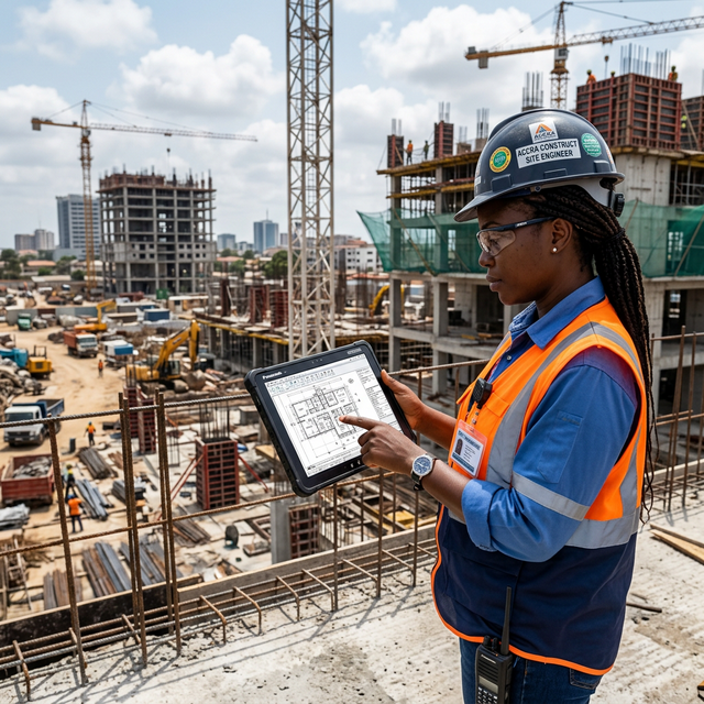 Ingénieur BTP sur un chantier africain