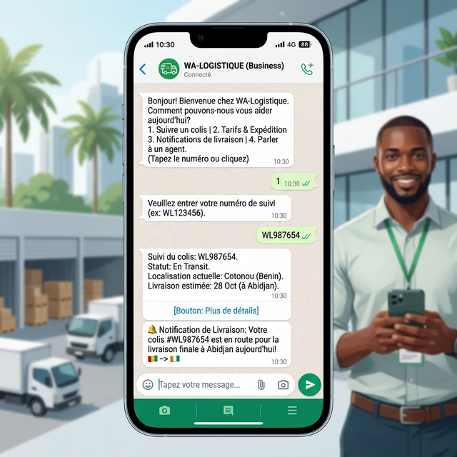 WhatsApp automation logistique