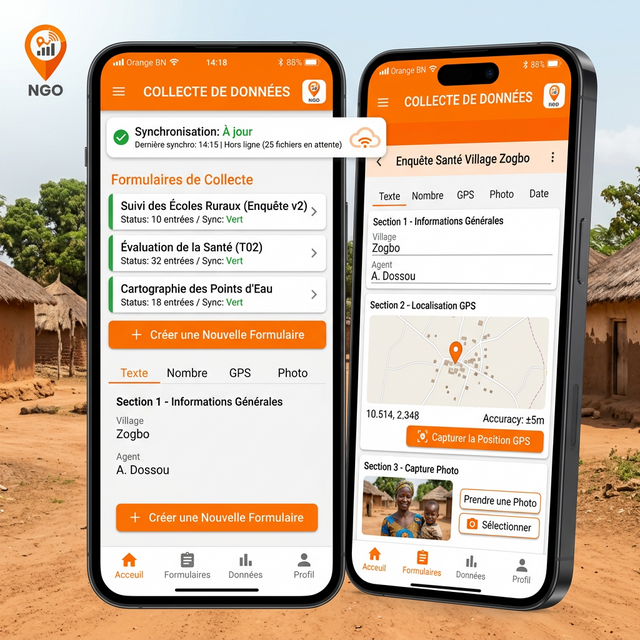 App collecte données terrain ONG