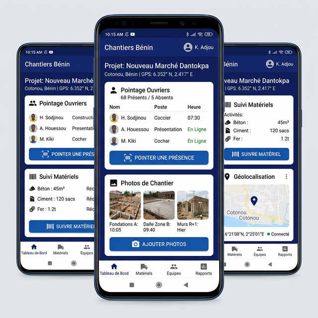 PWA de gestion de chantier BTP Bénin