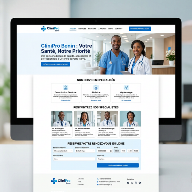 Site web clinique médicale Bénin