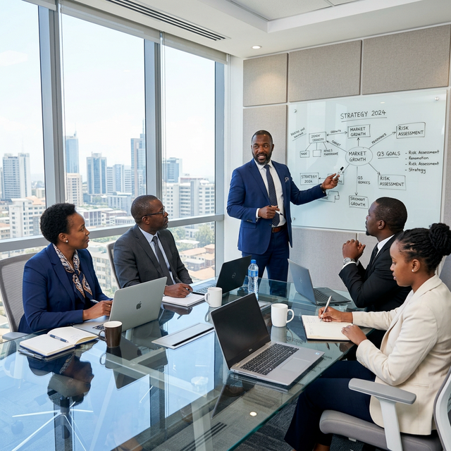 Réunion de consulting entre professionnels africains